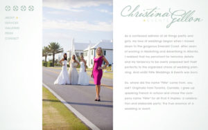 Christina Gillon Events website, interior page design.