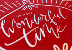 InComm Corporate Holiday Card, Hand Lettering, Silver Foil