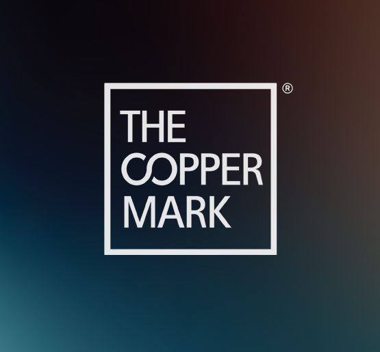 The Copper Mark Logo on Gradient Background